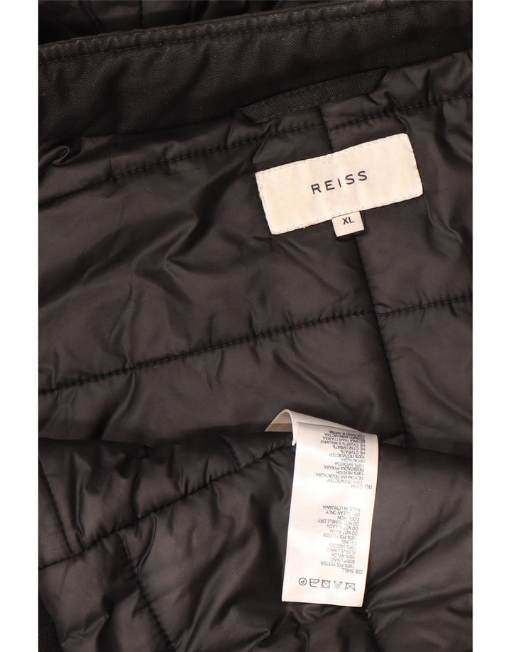 Męska ocieplana kurtka z kapturem Reiss UK 42 XL, czarny poliester