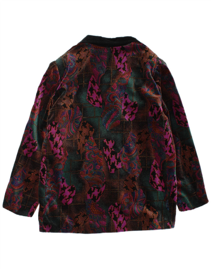 Vintage damska marynarka zapinana na 5 guzików UK 16, duża, wielokolorowa paisley