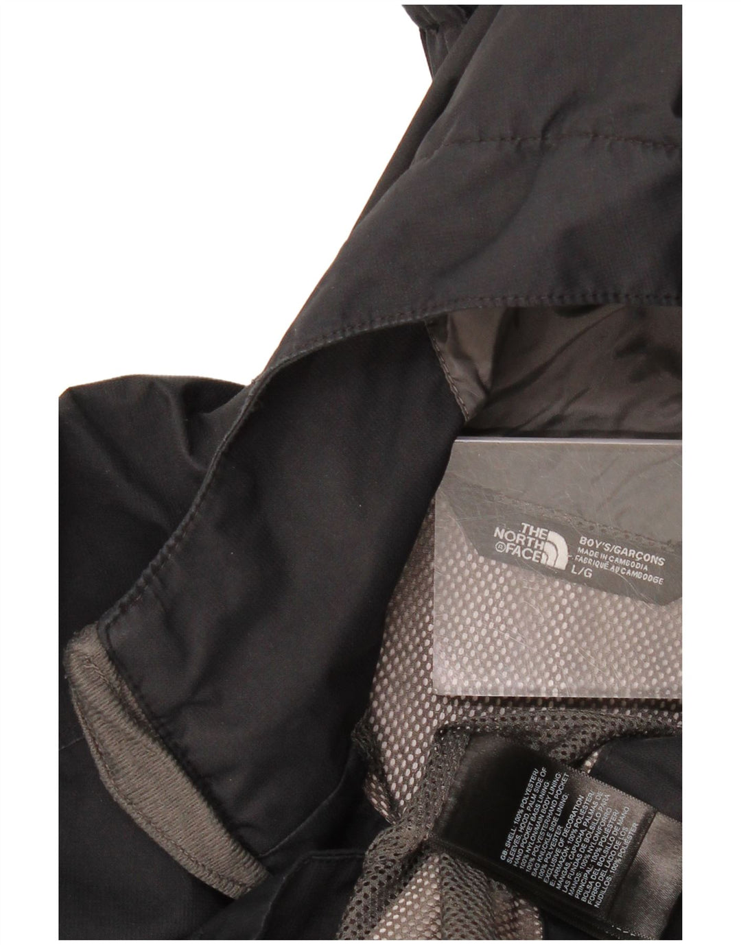 Chłopięca kurtka przeciwdeszczowa z kapturem The North Face na 11-12 lat, duża, czarna, poliestrowa