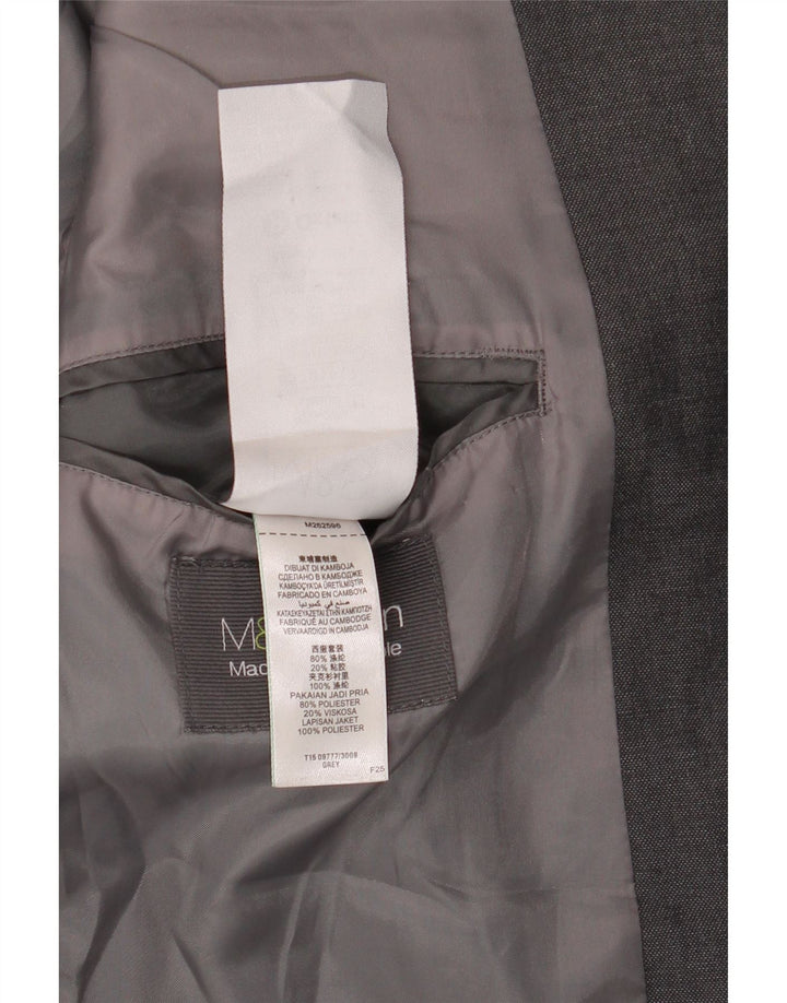 Marks & Spencer Męska marynarka zapinana na 2 guziki, UK 38, średni szary poliester