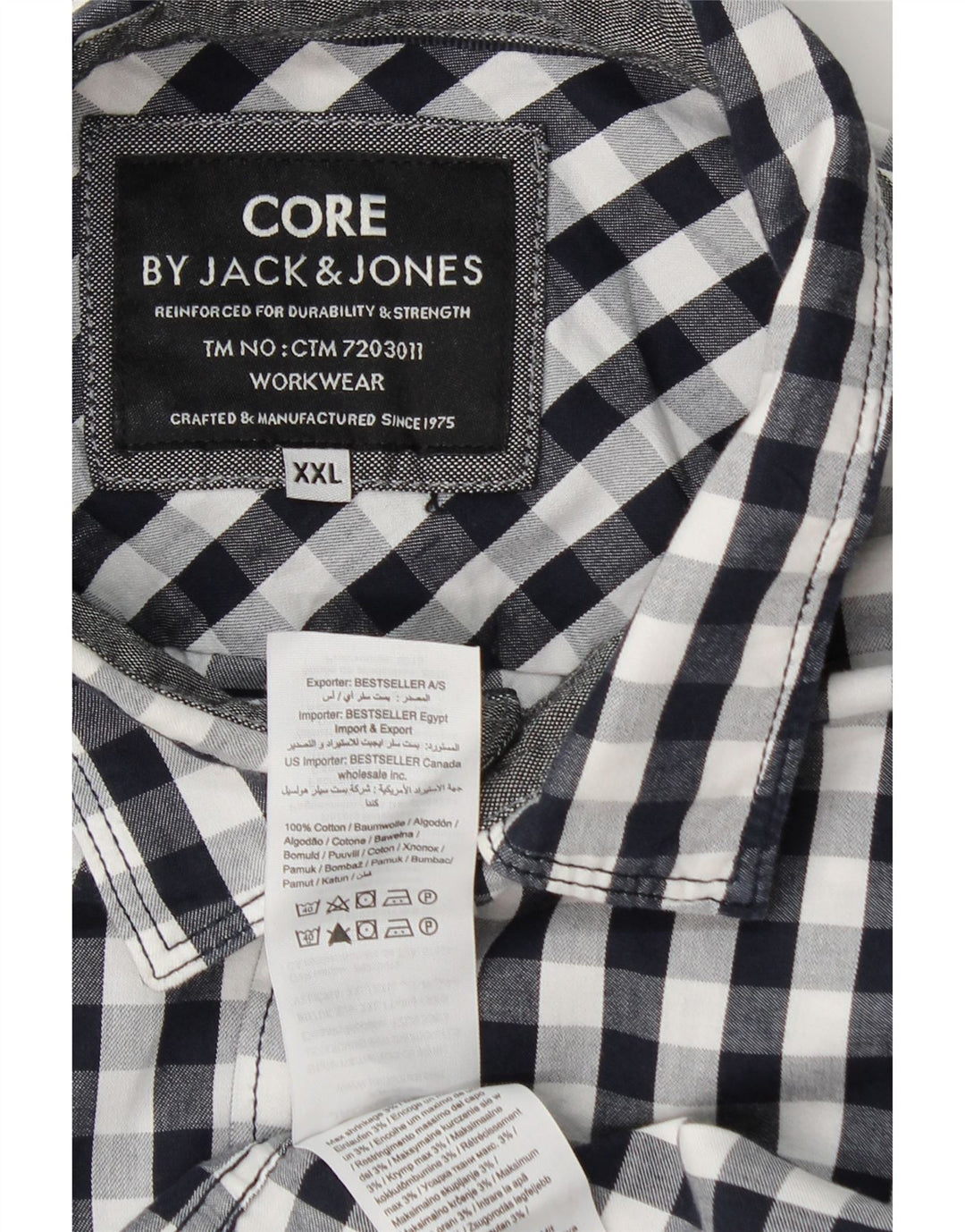 Koszula męska Jack & Jones 2XL, bawełniana, granatowa kratka