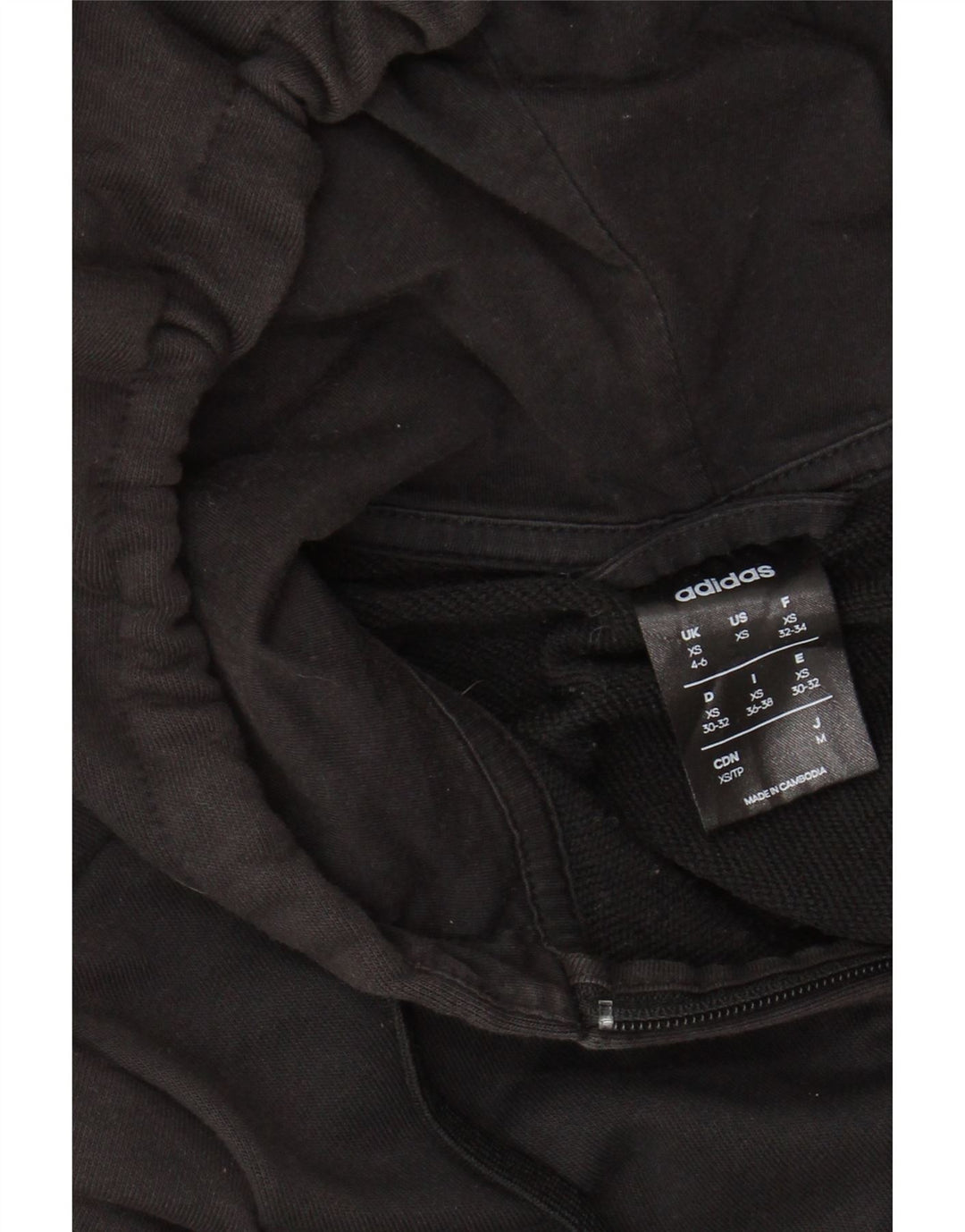 Damski sweter ADIDAS z grafiką i zamkiem błyskawicznym, UK 4/6 XS, czarny