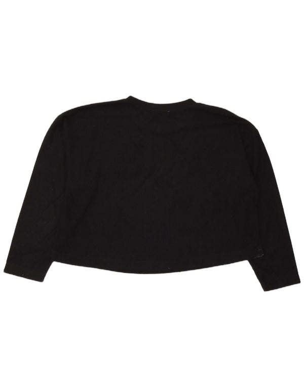 Damska koszulka Zara Trafaluc Crop Oversize z długim rękawem UK 10 Small Black