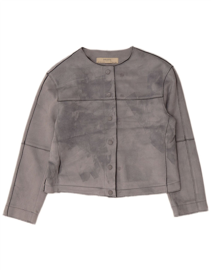Damska kurtka bomberka oversize ZARA Crop UK 10, mała, szara, z poliestru