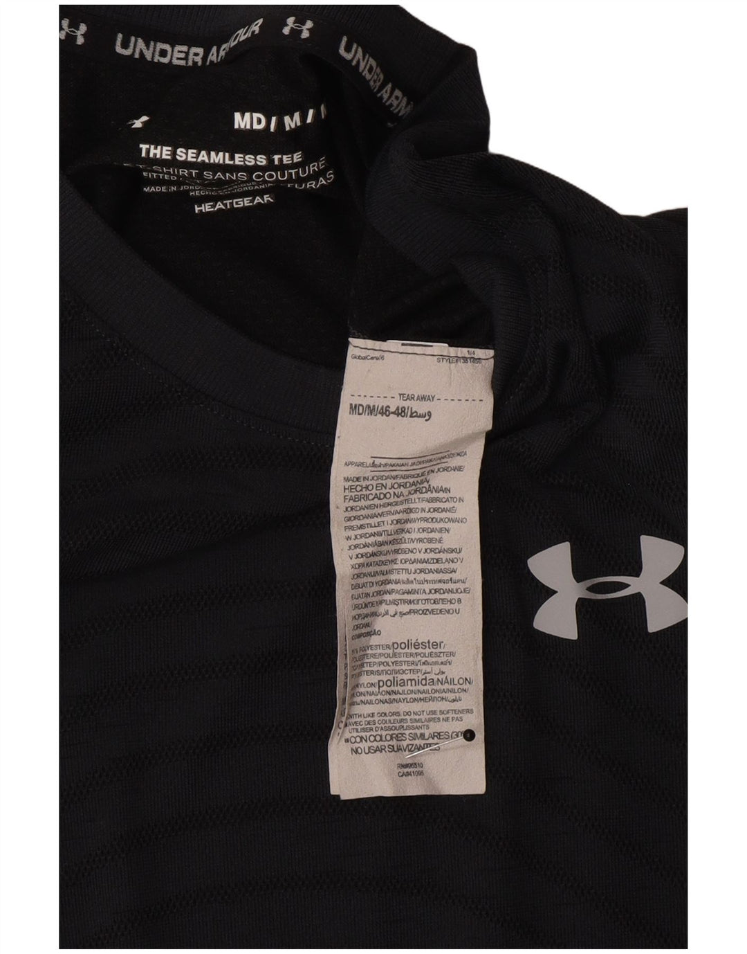 Męska koszulka t-shirt Under Armour Heat Gear z poliestru w średnie szare paski