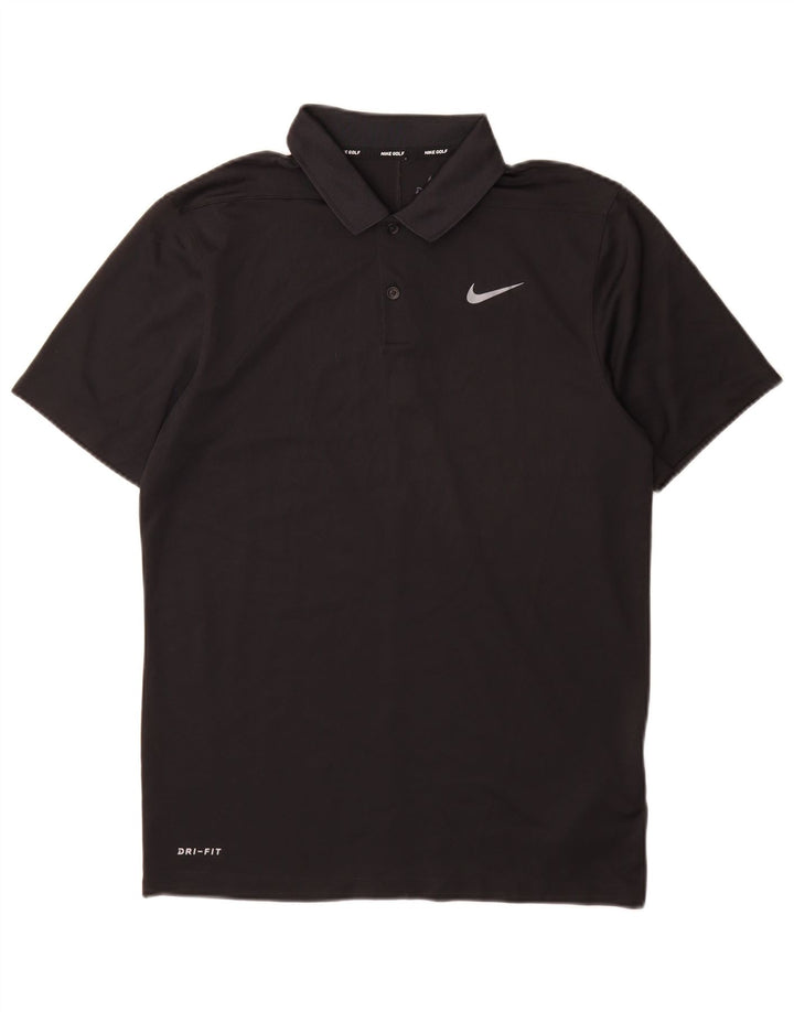 Męska koszulka polo Nike Dri Fit, mała, czarna, poliestrowa