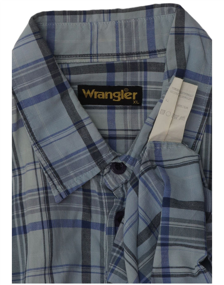 Koszula męska WRANGLER XL, bawełniana w niebieską kratkę