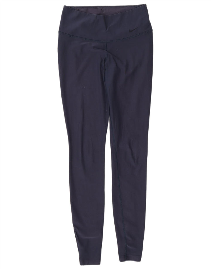 Damskie legginsy NIKE Dri Fit UK 6 XS Granatowe, poliestrowe