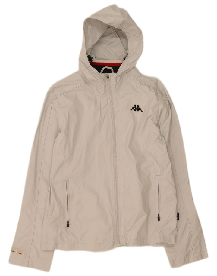 KAPPA Womens Hooded Rain Jacket UK 18 XL White Polyamide