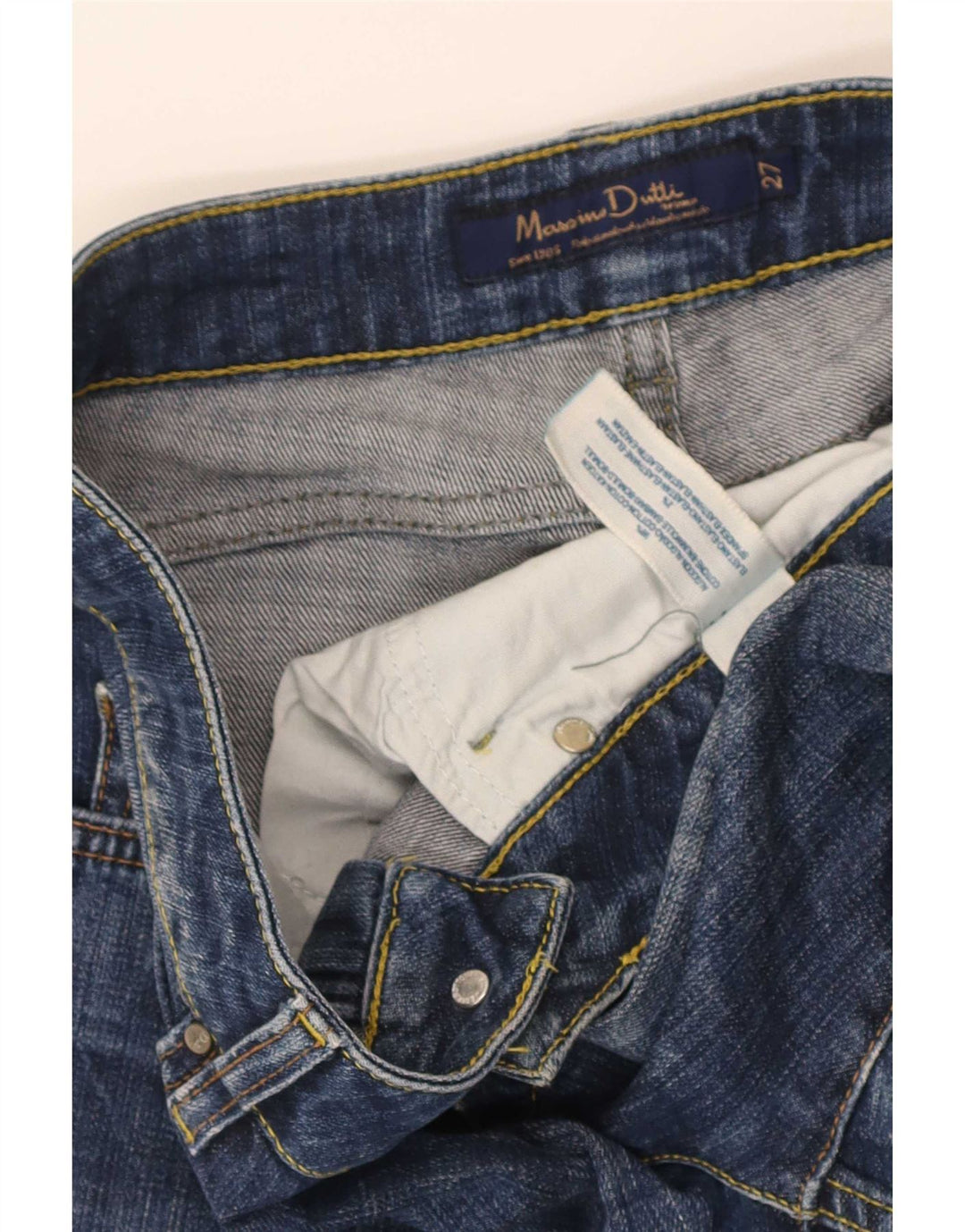 Damskie jeansy przycięte Massimo Dutti W27 L25 Niebieskie bawełniane