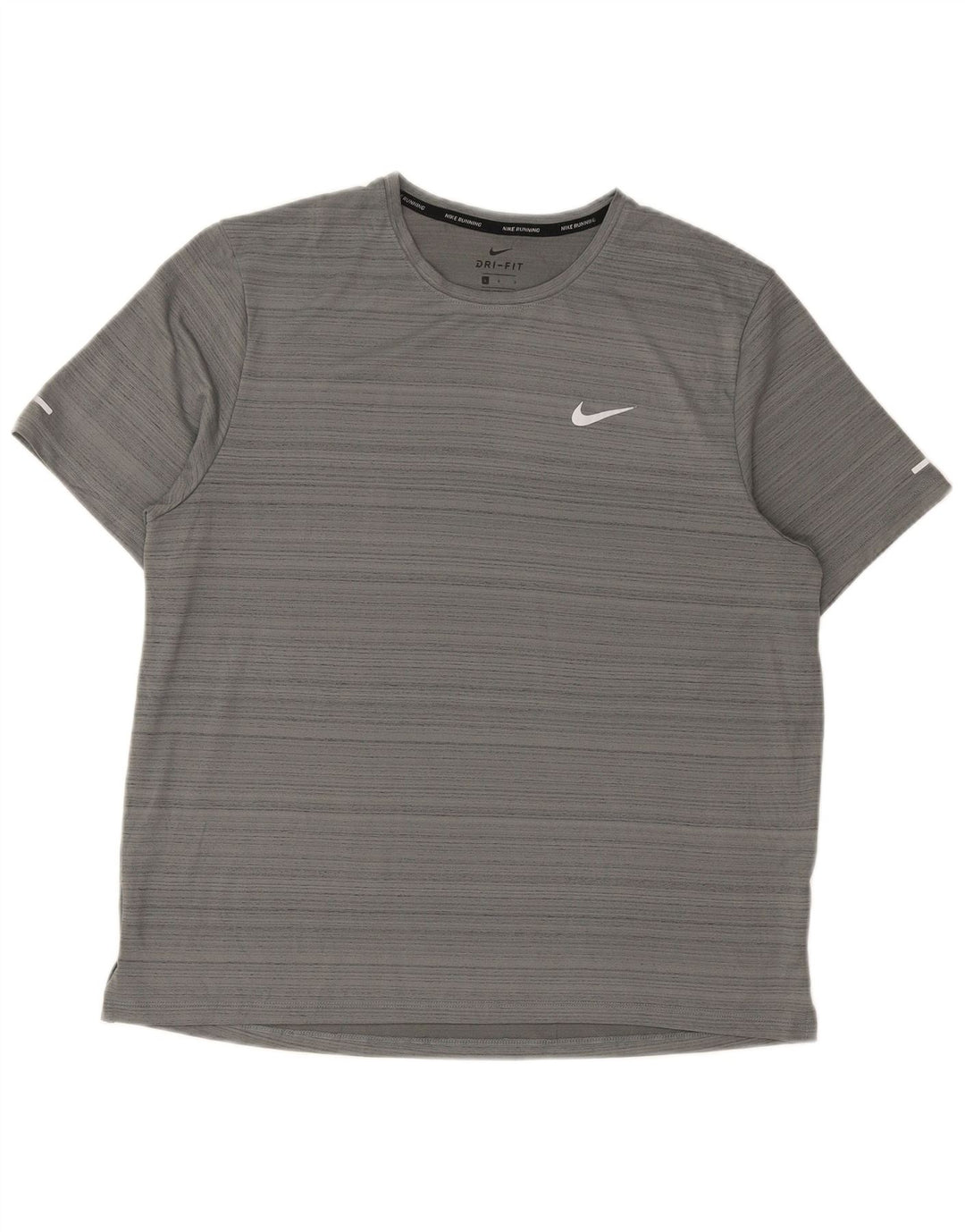 Męski T-shirt Nike Dri Fit, duży, szary, poliestrowy w prążki