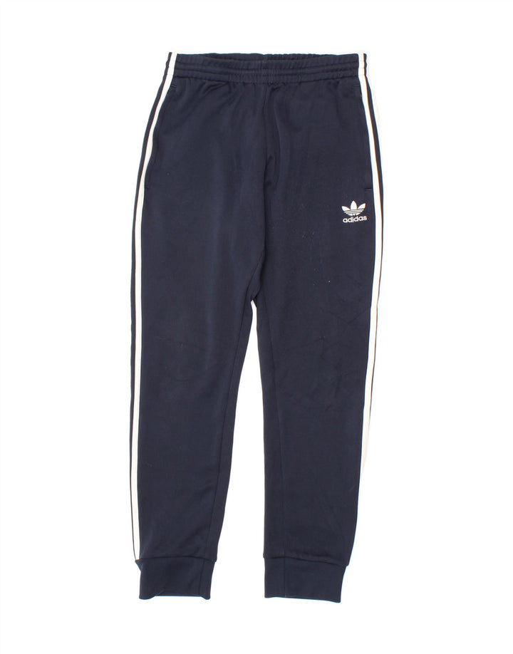 ADIDAS Mens Tracksuit Trousers Joggers Small Navy Blue Polyester Vintage Adidas and Second-Hand Adidas from Messina Hembry 