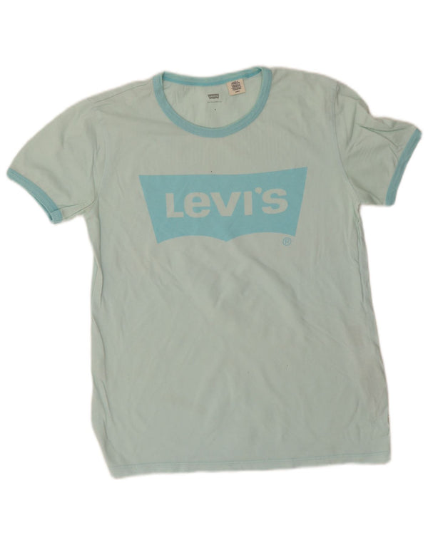 Damska koszulka z grafiką Levi's Top UK 10 Small Blue Cotton