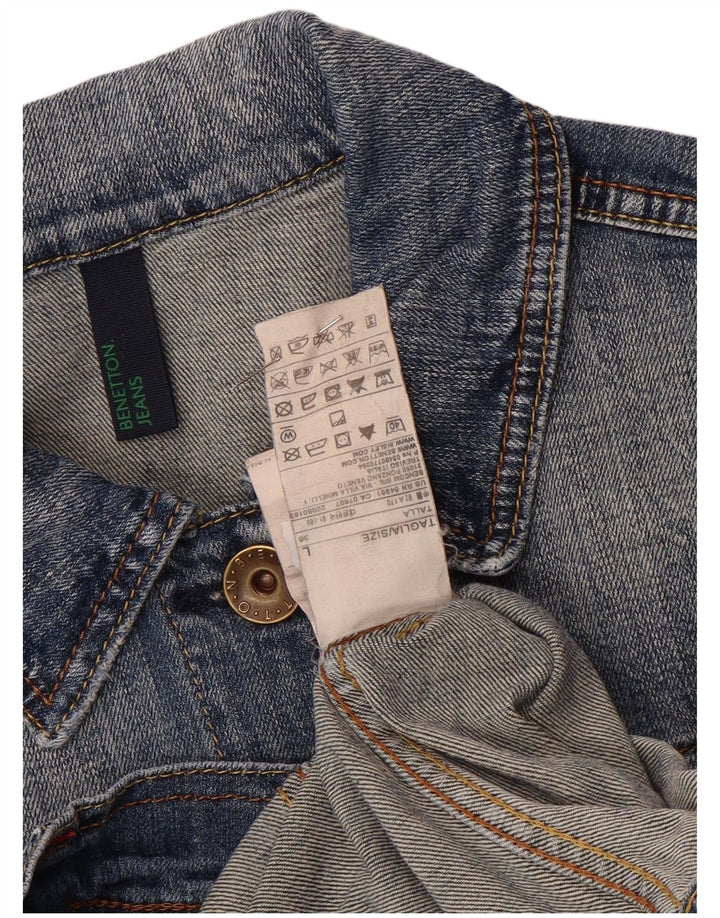 Damska kurtka dżinsowa Benetton UK 14, duża niebieska bawełniana