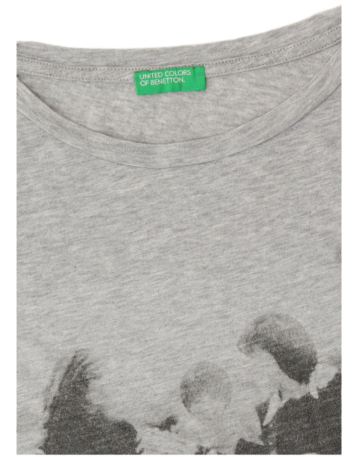 Damska koszulka graficzna UNITED COLORS OF BENETTON Top UK 14 Średni szary