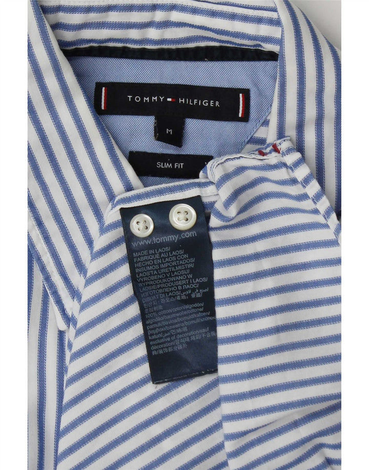 Męska koszula slim fit Tommy Hilfiger w średnie niebieskie paski, bawełniana