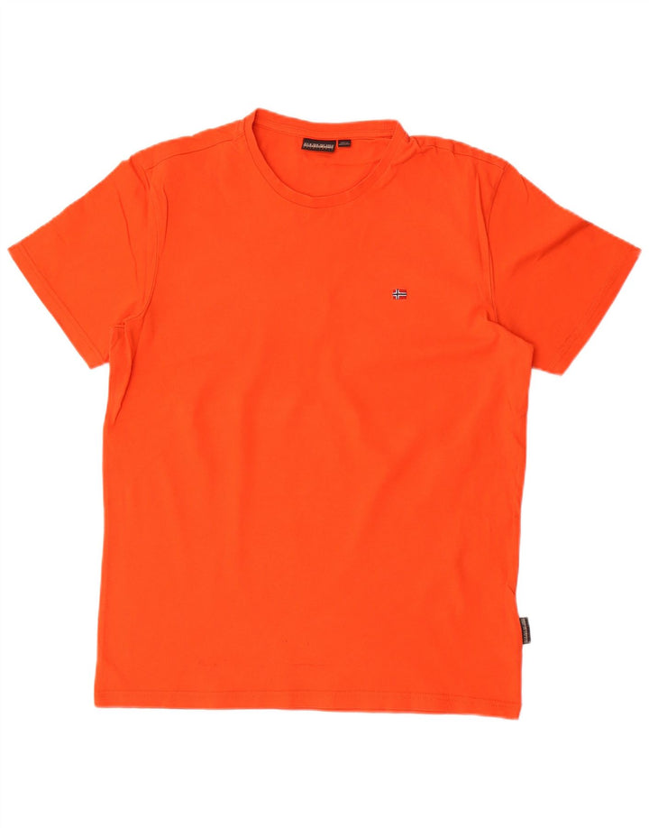 T-shirt męski Napapijri, bawełniany, średni, pomarańczowy