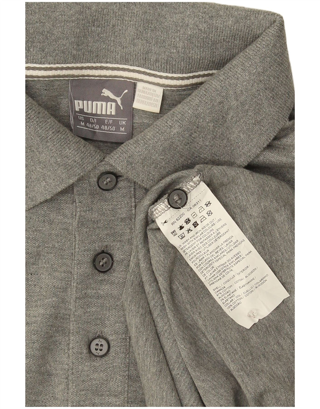 Męska koszulka polo Puma, średnia szara bawełna