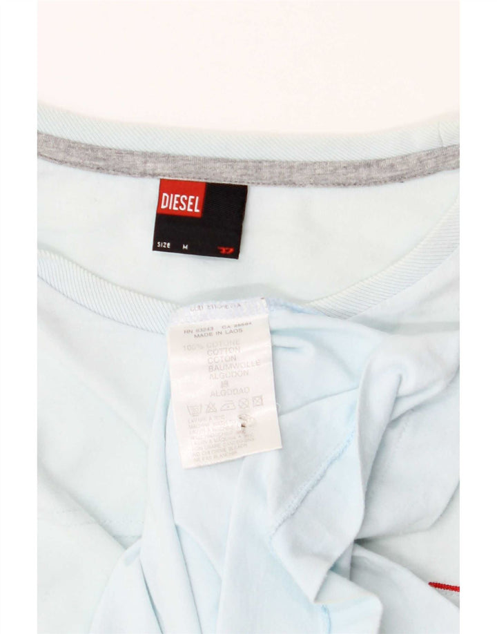 T-shirt męski Diesel, bawełniany, średni niebieski