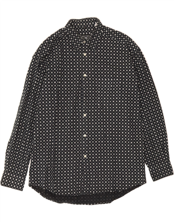 CLAUDIO CAMPIONE Mens Shirt Large Black Geometric Vintage Claudio Campione and Second-Hand Claudio Campione from Messina Hembry 