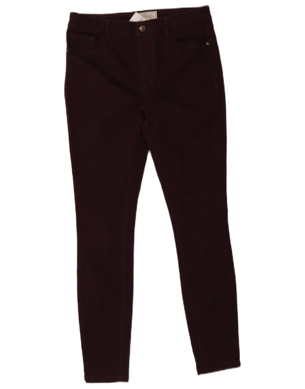 Damskie jeansy skinny Fat Face UK 10 Small W28 L28 Burgundowa bawełna