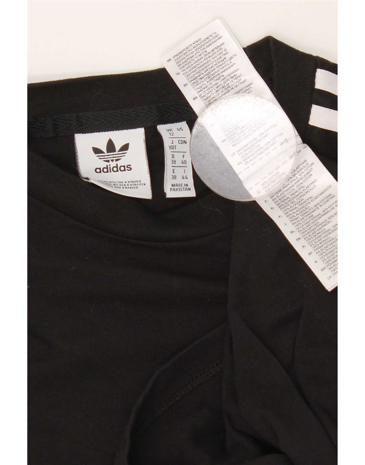 Damska koszulka Adidas z długim rękawem UK 12, średnia czarna bawełna