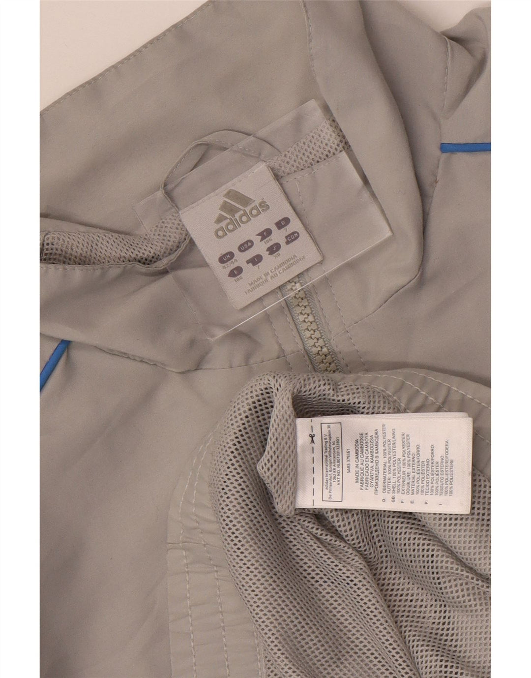 Adidas Męska bluza dresowa UK 42/44, duża, szara, poliester