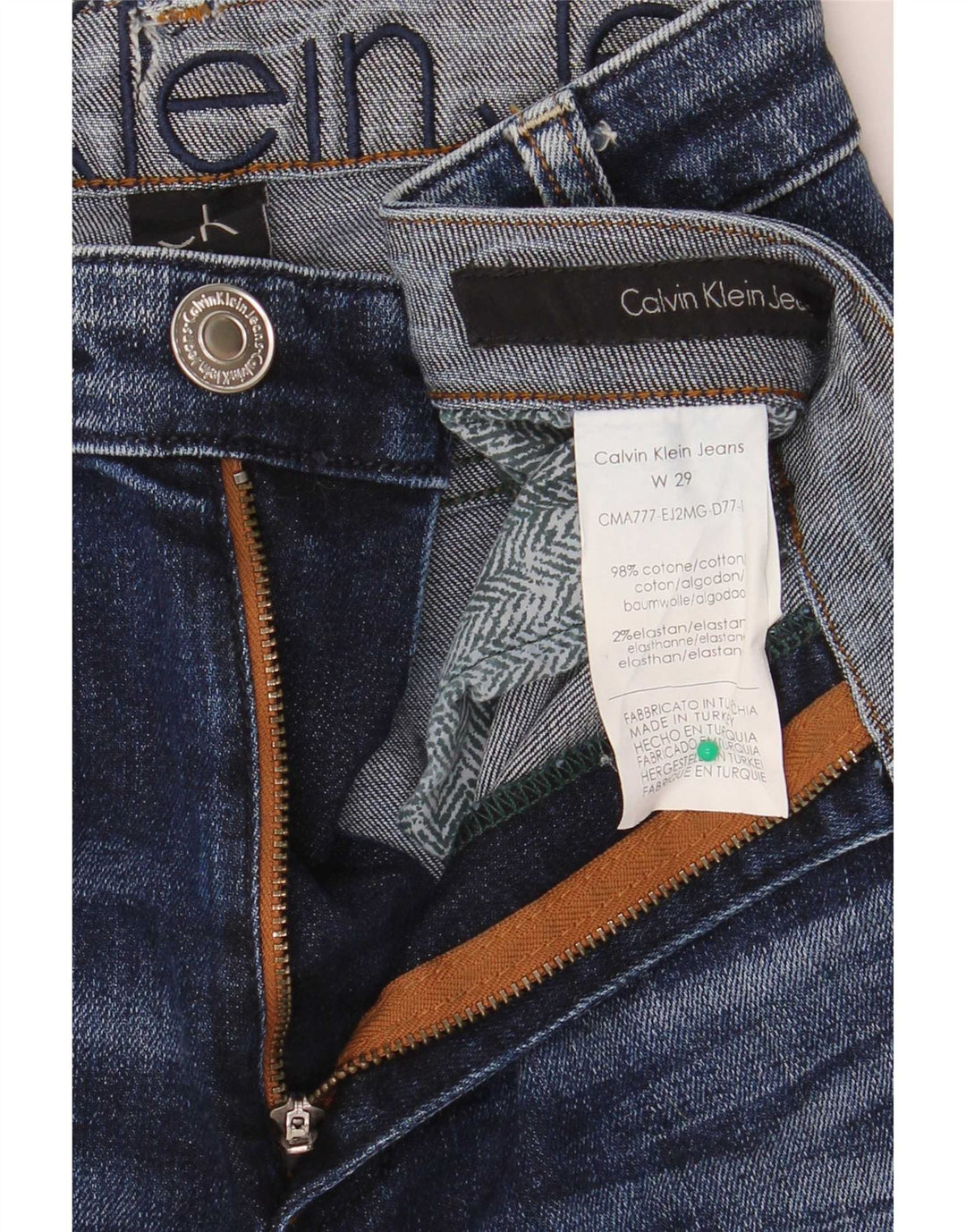 Damskie jeansy Calvin Klein Slim W29 L30 Granatowe, bawełniane