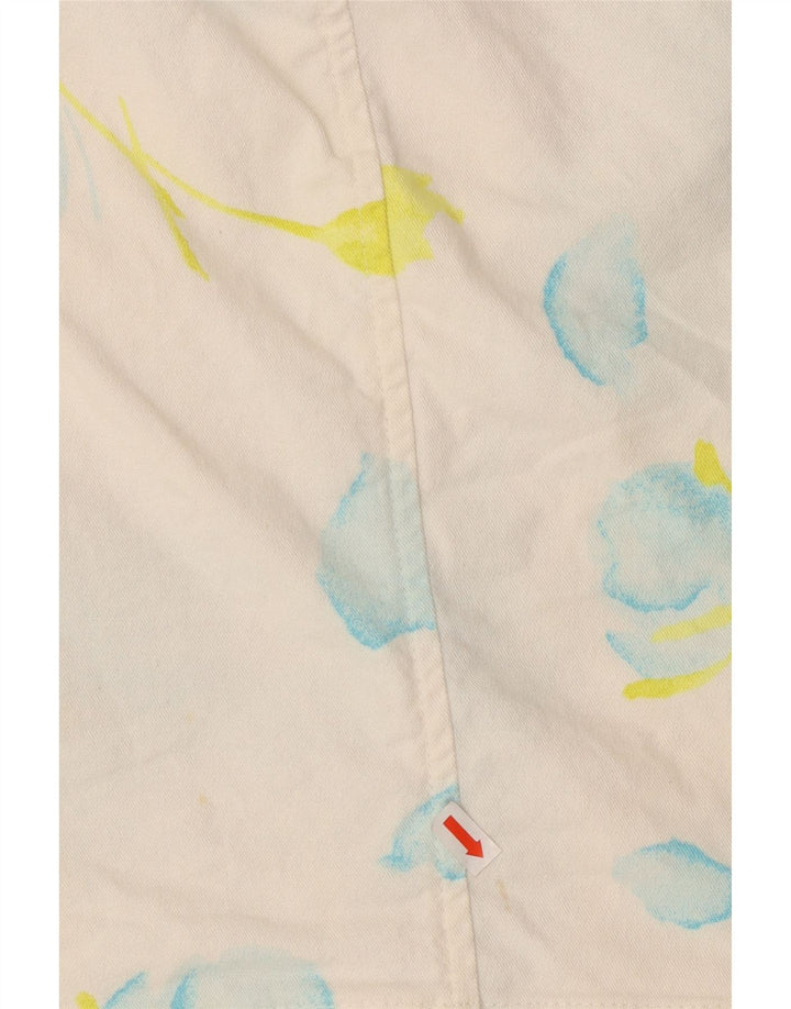 Damska spódnica dżinsowa FORT & MADOX W26 Mała złamana biel w kwiaty