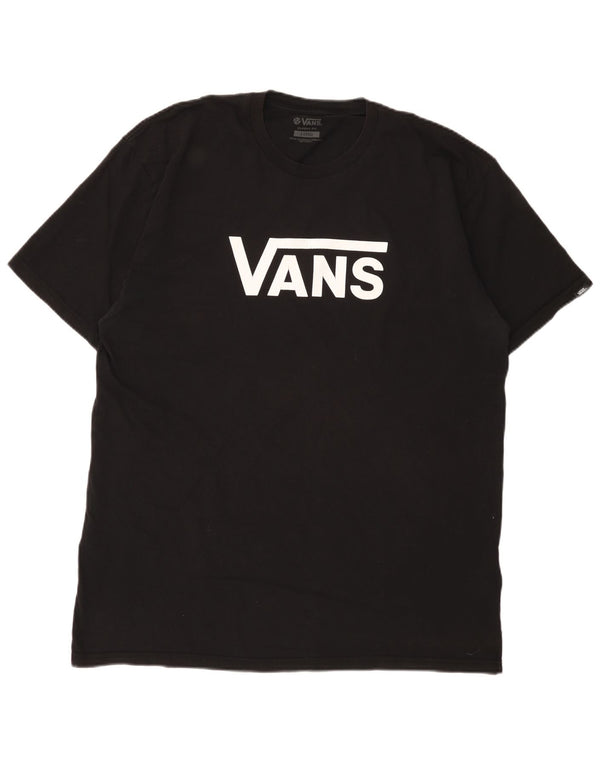 Męski T-shirt Vans o klasycznym kroju z grafiką, góra XL, czarna, bawełniana