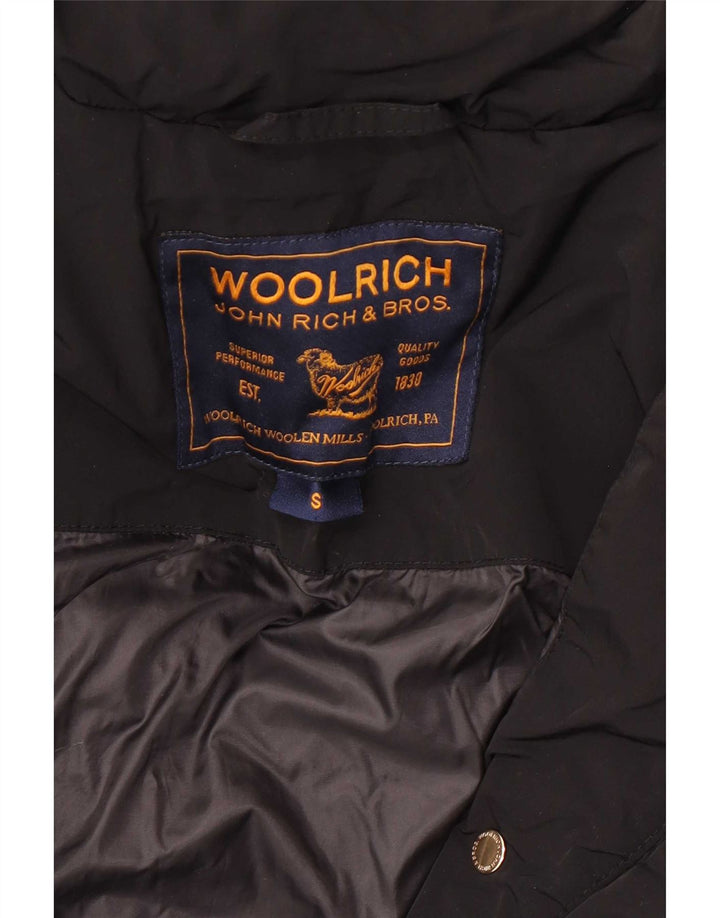 Damska ocieplana kurtka z kapturem Woolrich UK 10, mała, czarna, poliester