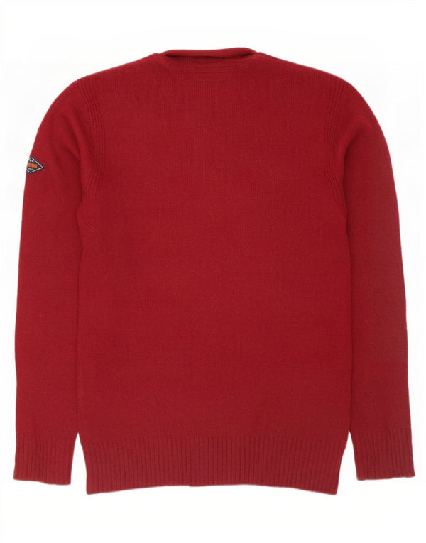 Superdry Mens Crew Neck Jumper Sweater Medium Red Lambswool