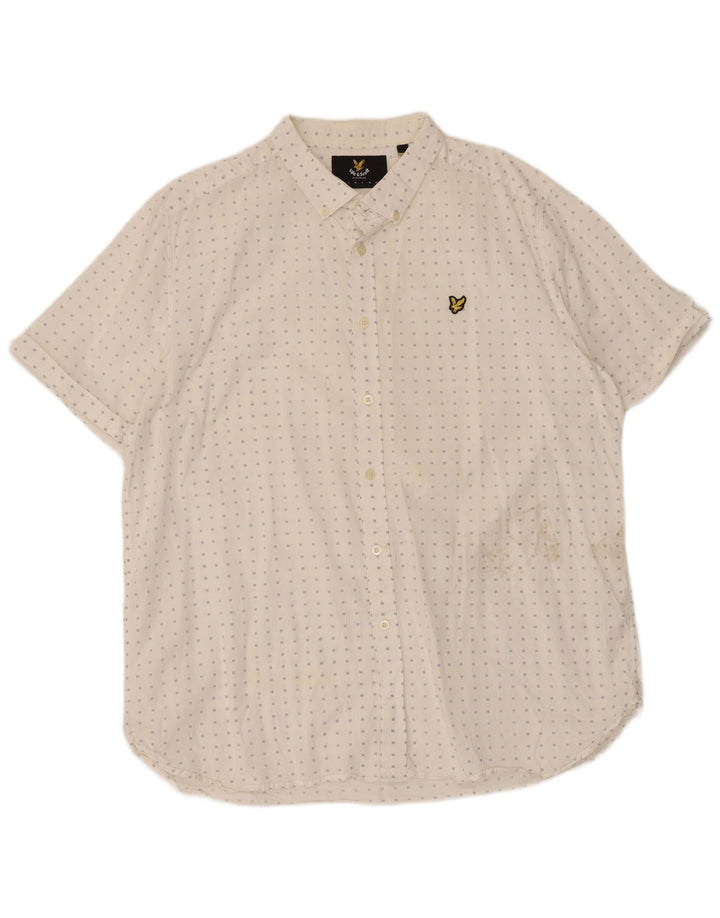 Męska koszula z krótkim rękawem Lyle & Scott 2XL, bawełniana w białe cętki