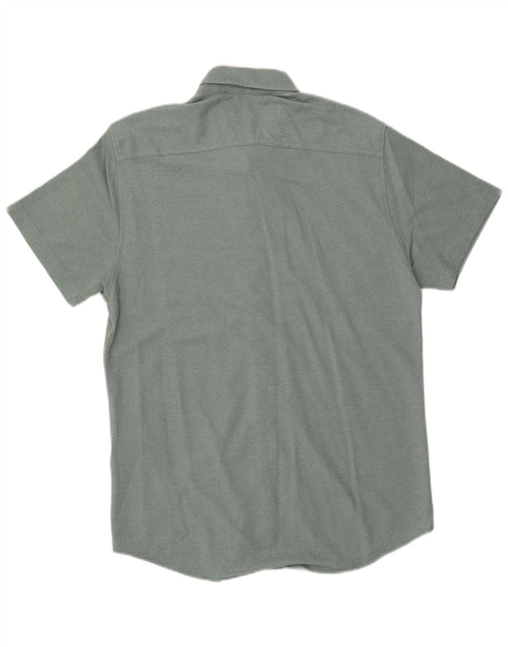 DOCKERS Męska koszula z krótkim rękawem o nowoczesnym kroju, średnio zielona, ​​bawełniana