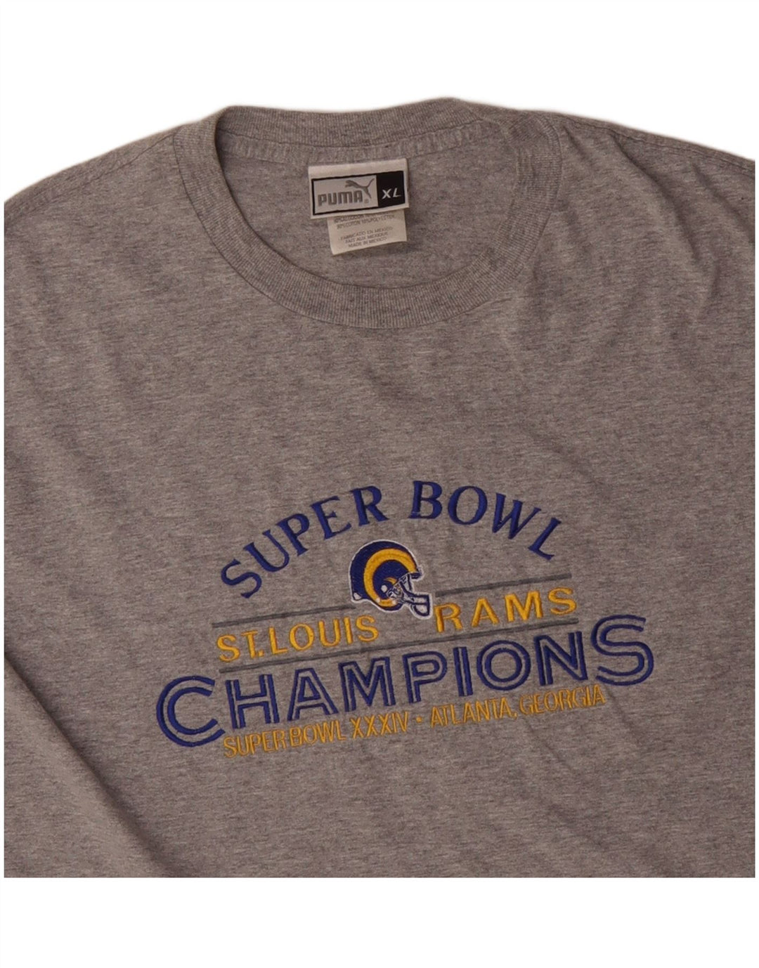 Męski graficzny top PUMA z długim rękawem XL, szary, bawełniany