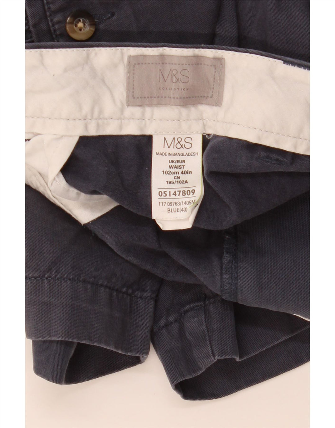 Męskie spodenki Chino MARKS & SPENCER W40 XL, niebieskie, bawełniane