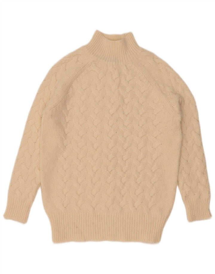 Marks & Spencer Damski sweter z golfem, UK 10, mały beż