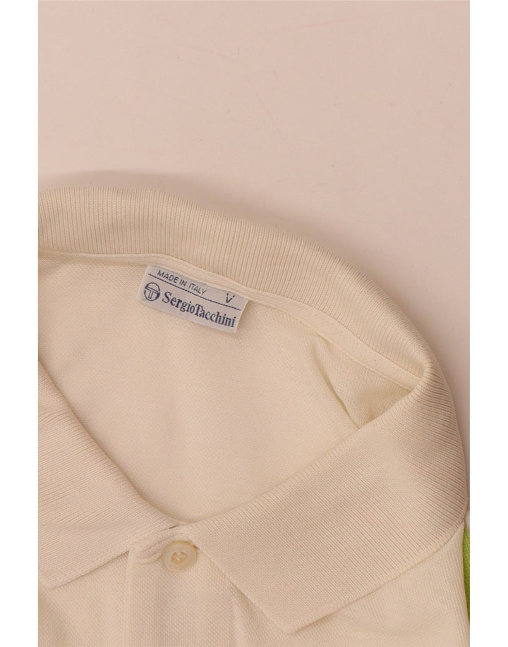 Męska koszulka polo SERGIO TACCHINI EU 50, średnia, złamana biel, geometryczna bawełna