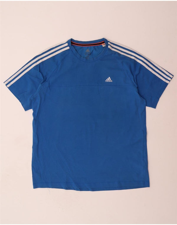 Męski T-shirt ADIDAS Climalite, duży, niebieski, bawełniany