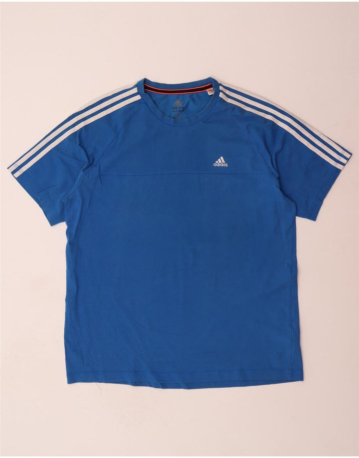 Męski T-shirt ADIDAS Climalite, duży, niebieski, bawełniany