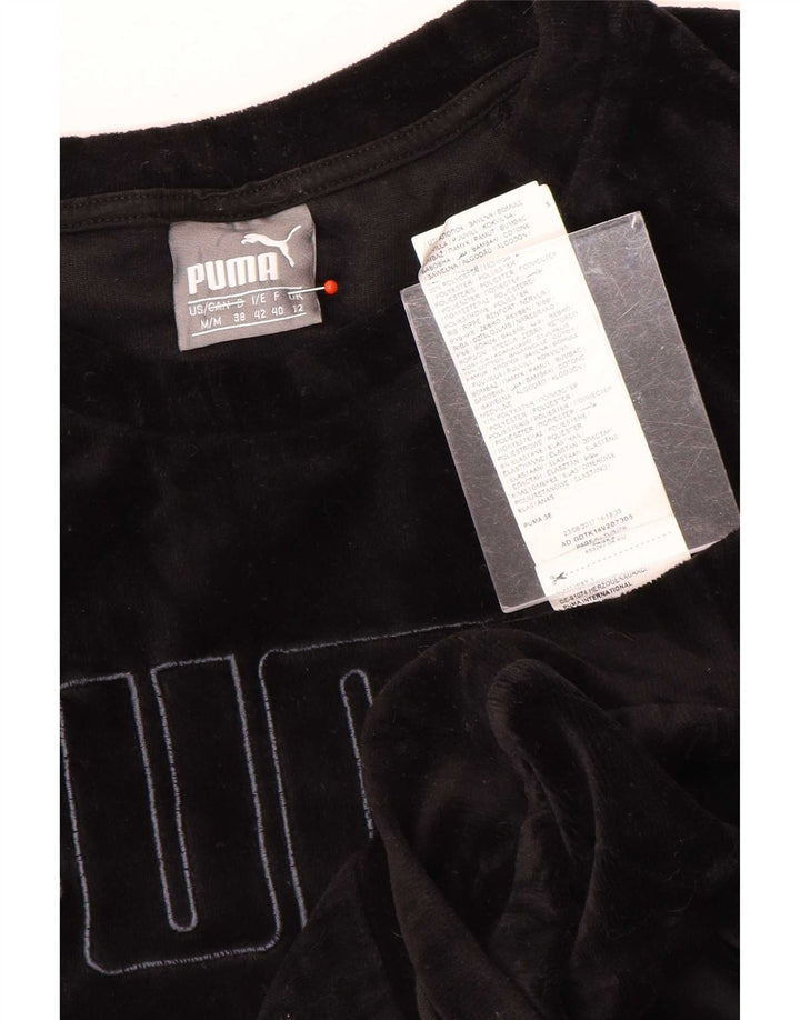 Damska bluza Puma Graphic Velour Jumper UK 12 Średnia czarna bawełna