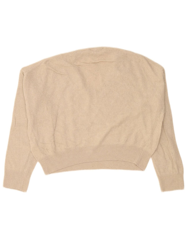 Sweter damski Zara Crop Oversize z dekoltem w kształcie litery V UK 10 Small Beżowa Wiskoza
