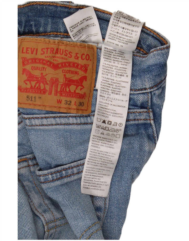 Męskie jeansy Levi's 511 Slim W32 L30 Niebieska bawełna