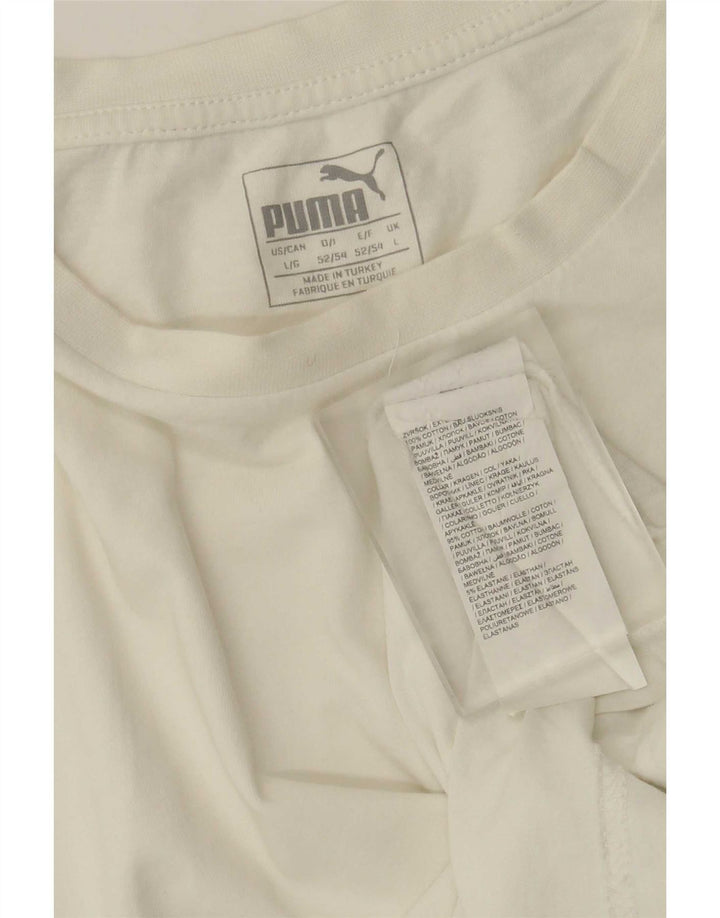 T-shirt męski Puma, duży, biały, bawełniany