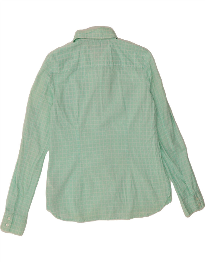 TOMMY HILFIGER Womens Shirt UK 10 Small Green Check Cotton Vintage Tommy Hilfiger and Second-Hand Tommy Hilfiger from Messina Hembry 