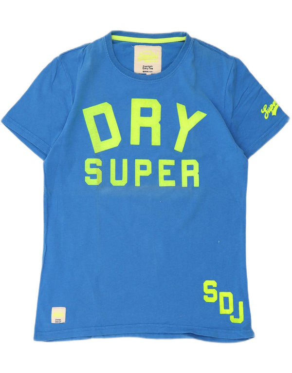 Męski T-shirt z grafiką Superdry, góra XL, niebieska, bawełniana
