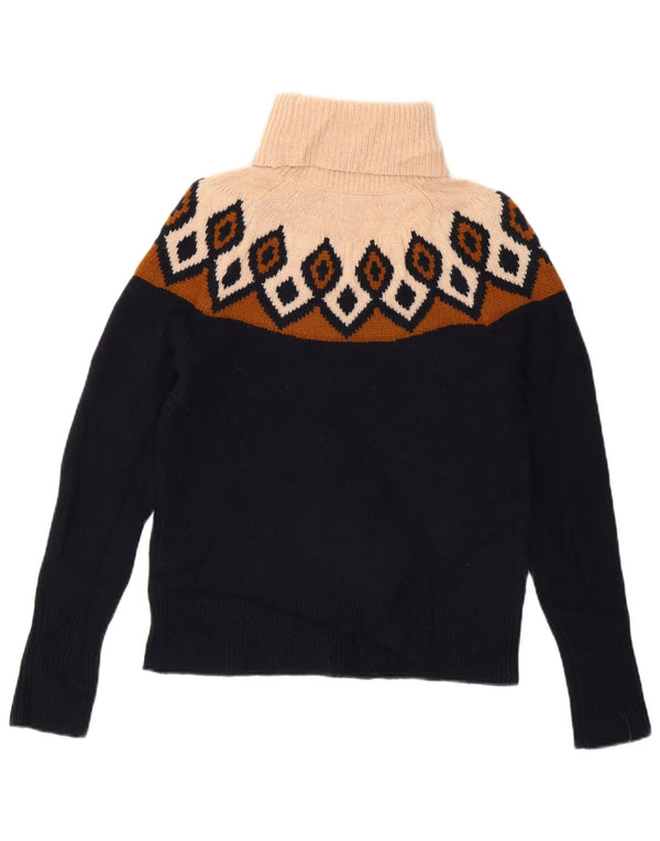 J. CREW Damski sweter z okrągłym dekoltem UK 6 XS Granatowy Fair Isle