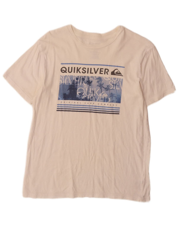 Damska koszulka z grafiką Quiksilver Top UK 18 XL, biała bawełna