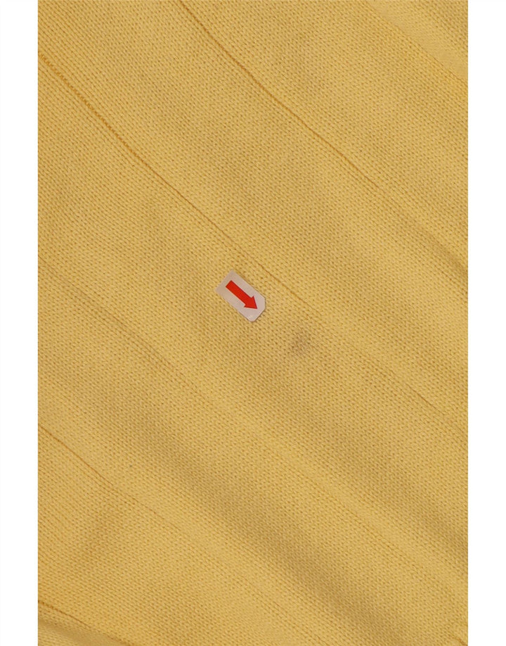 TOMMY HILFIGER Męski sweter z dekoltem w kształcie litery V, XL, żółta, bawełniana