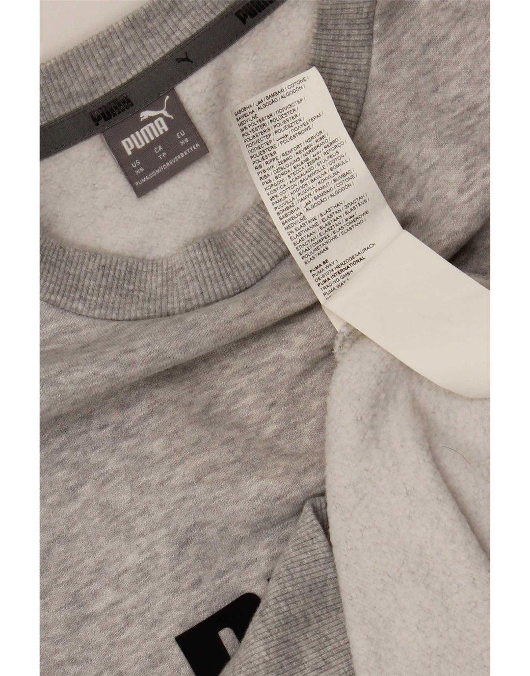 Męska bluza z grafiką Puma, sweter XS, szara bawełna